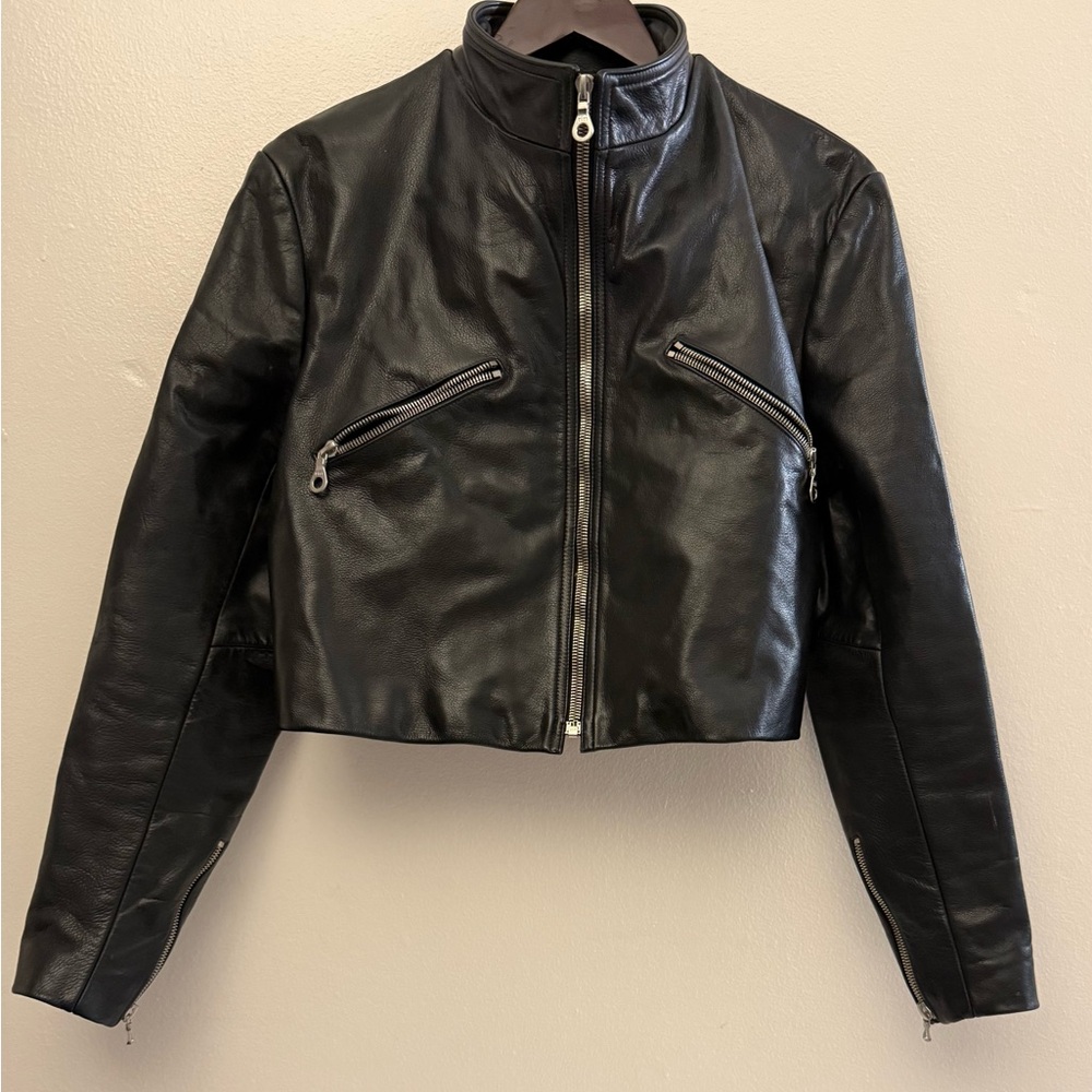Milwaukee Black‎ Moto Leather Jacket Women's Size Large
